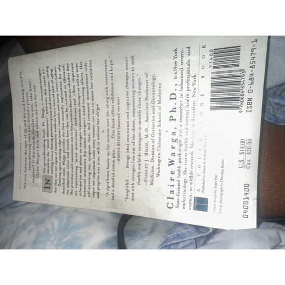 Menopause and the Mind by Claire Warga Ph.D. | 2000 Softcover | Cognitive Health - Picture 2 of 6